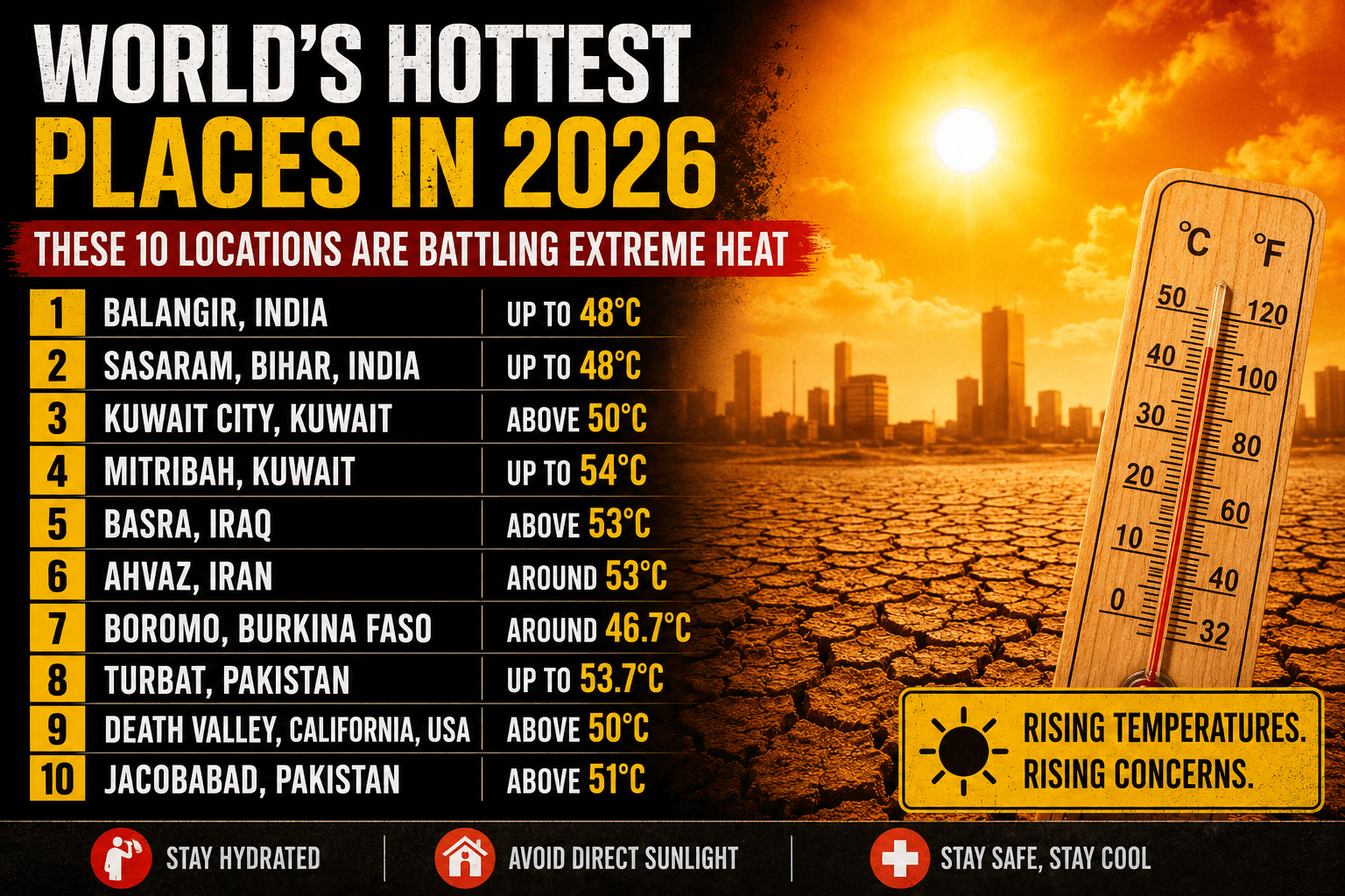 World's Hottest Places in 2026: These 10 Locations Are Battling Extreme Heat image